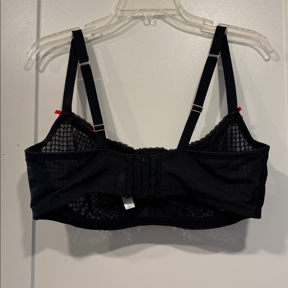 40DD Cacique Unlined Balconette Bra Bow Red Thick Adjustable Sexy Underwire - Picture 5 of 14